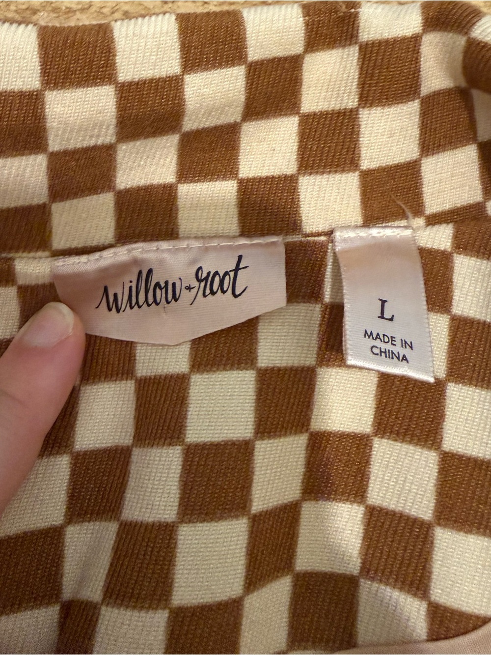 Willow & Root Checked Brown & White Double-Breasted Blazer - Picture 2 of 2